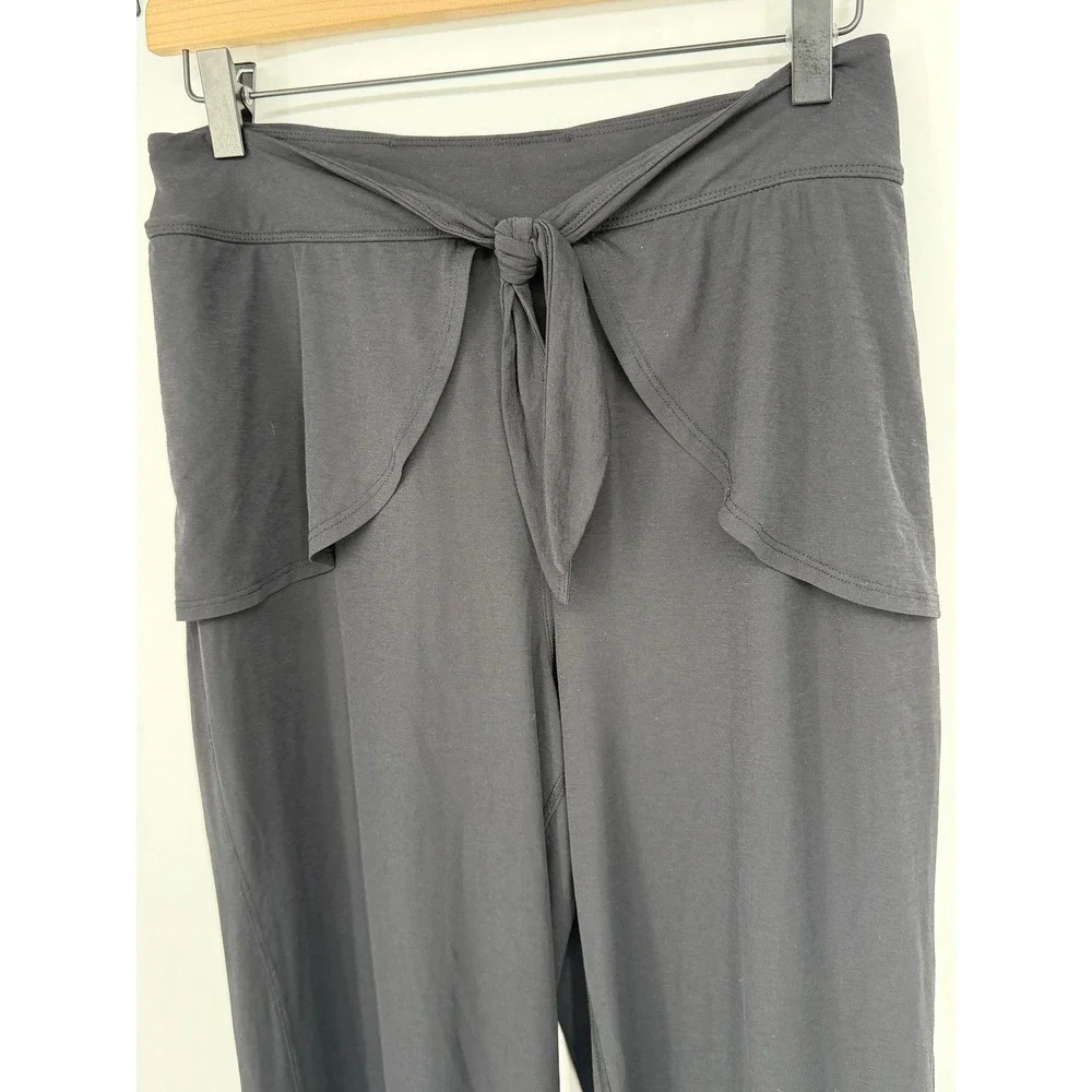 Free People FP Movement Pants Women XS Black Tie Front Split Hem Yoga Athleisure